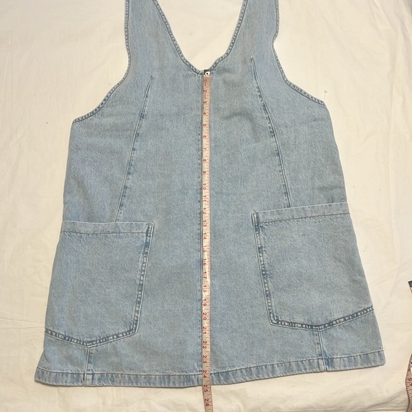 Free people X We The Free Light Wash Denim Overall Dress - Picture 4 of 9